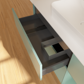 Тумба под раковину Villeroy & Boch Finion 120х50,1 см с подсветкой МДФ оливковый матовый лак/стекло белое матовое G421GMGM