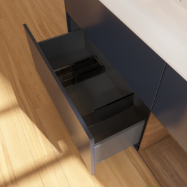 Тумба под раковину Villeroy & Boch Finion 120х50,1 см с подсветкой МДФ темно-синий матовый лак/стекло белое матовое G421GNHG