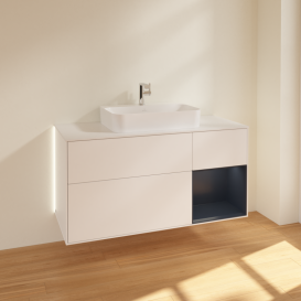 Тумба под раковину Villeroy & Boch Finion 120х50,1 см с подсветкой МДФ белый матовый лак/стекло белое матовое G421HGMT