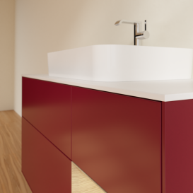 Тумба под раковину Villeroy & Boch Finion 120х50,1 см с подсветкой МДФ пион матовый лак/стекло белое матовое G421PCHB