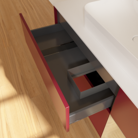 Тумба под раковину Villeroy & Boch Finion 120х50,1 см с подсветкой МДФ пион матовый лак/стекло белое матовое G421PCHB