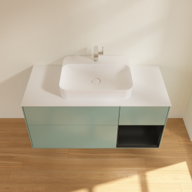 Тумба под раковину Villeroy & Boch Finion 120х50,1 см с подсветкой МДФ оливковый матовый лак/стекло белое матовое G421PDGM