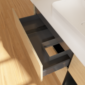 Тумба под раковину Villeroy & Boch Finion 120х50,1 см с подсветкой МДФ шпон дуба/стекло белое матовое G421PDPC