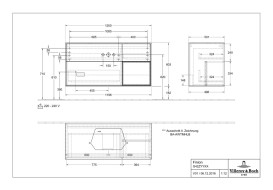 Тумба под раковину Villeroy & Boch Finion 120х50,1 см с подсветкой МДФ оливковый матовый лак/стекло черное матовое G422GKGM