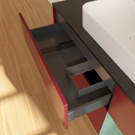 Тумба под раковину Villeroy & Boch Finion 120х50,1 см с подсветкой МДФ пион матовый лак/стекло черное матовое G422GMHB