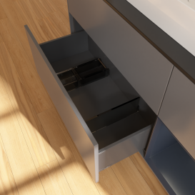 Тумба под раковину Villeroy & Boch Finion 120х50,1 см с подсветкой МДФ антрацит матовый лак/стекло черное матовое G422HGGK