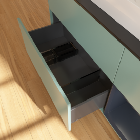 Тумба под раковину Villeroy & Boch Finion 120х50,1 см с подсветкой МДФ оливковый матовый лак/стекло черное матовое G422HGGM