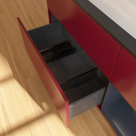 Тумба під раковину Villeroy & Boch Finion 120х50,1 см із підсвічуванням МДФ півонія матовий лак/скло чорне матове G422HGHB