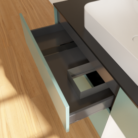 Тумба под раковину Villeroy & Boch Finion 120х50,1 см с подсветкой МДФ оливковый матовый лак/стекло черное матовое G422MTGM