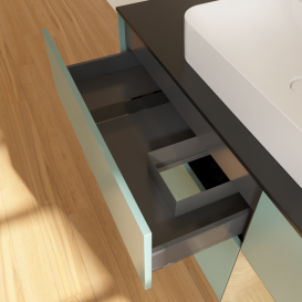 Тумба под раковину Villeroy & Boch Finion 120х50,1 см с подсветкой МДФ оливковый матовый лак/стекло черное матовое G422PCGM