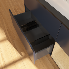 Тумба под раковину Villeroy & Boch Finion 120х50,1 см с подсветкой МДФ темно-синий матовый лак/стекло черное матовое G422PCHG