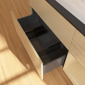 Тумба под раковину Villeroy & Boch Finion 120х50,1 см с подсветкой МДФ шпон дуба/стекло черное матовое G422PCPC