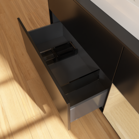 Тумба под раковину Villeroy & Boch Finion 120х50,1 см с подсветкой МДФ черный матовый лак/стекло черное матовое G422PCPD