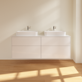 Тумба под раковину Villeroy & Boch Finion 160х50,1 см МДФ глянцевый белый лак/стекло белое матовое F43100GF