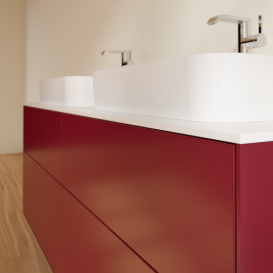 Тумба під раковину Villeroy & Boch Finion 160х50,1 см МДФ півонія матовий лак/скло біле матове F43100HB