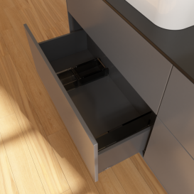 Тумба под раковину Villeroy & Boch Finion 160х50,1 см МДФ антрацит матовый лак/стекло черное матовое F43200GK