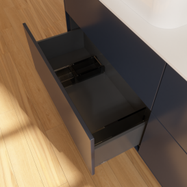 Тумба под раковину Villeroy & Boch Finion 160х50,1 см МДФ темно-синий матовый лак/стекло белое матовое F43100HG