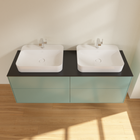 Тумба под раковину Villeroy & Boch Finion 160х50,1 см МДФ оливковый матовый лак/стекло черное матовое F43200GM