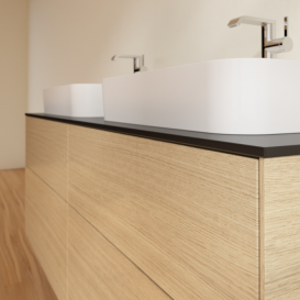 Тумба под раковину Villeroy & Boch Finion 160х50,1 см МДФ шпон дуба/стекло черное матовое F43200PC