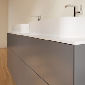 Тумба под раковину Villeroy & Boch Finion 160х50,1 см с подсветкой МДФ антрацит матовый лак/стекло белое матовое G43100GK