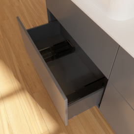 Тумба под раковину Villeroy & Boch Finion 160х50,1 см с подсветкой МДФ антрацит матовый лак/стекло белое матовое G43100GK