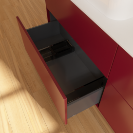 Тумба под раковину Villeroy & Boch Finion 160х50,1 см с подсветкой МДФ пион матовый лак/стекло белое матовое G43100HB