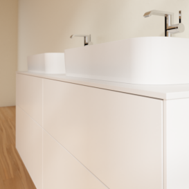 Тумба под раковину Villeroy & Boch Finion 160х50,1 см с подсветкой МДФ белый матовый лак/стекло белое матовое G43100MT