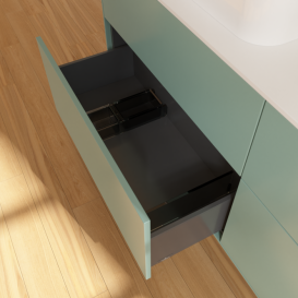 Тумба под раковину Villeroy & Boch Finion 160х50,1 см с подсветкой МДФ оливковый матовый лак/стекло белое матовое G43100GM