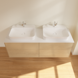 Тумба под раковину Villeroy & Boch Finion 160х50,1 см с подсветкой МДФ шпон дуба/стекло белое матовое G43100PC