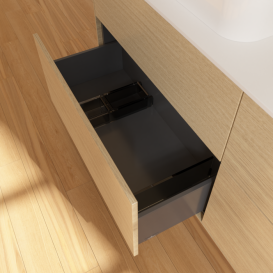 Тумба под раковину Villeroy & Boch Finion 160х50,1 см с подсветкой МДФ шпон дуба/стекло белое матовое G43100PC