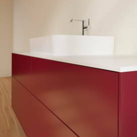 Тумба под раковину Villeroy & Boch Finion 160х50,1 см МДФ пион матовый лак/стекло белое матовое F44100HB