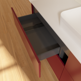 Тумба под раковину Villeroy & Boch Finion 160х50,1 см МДФ пион матовый лак/стекло белое матовое F44100HB