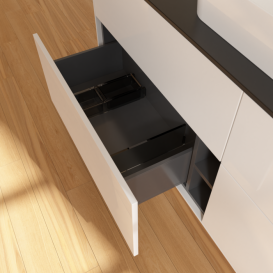 Тумба под раковину Villeroy & Boch Finion 160х50,1 см МДФ глянцевый белый лак/стекло черное матовое F44200GF