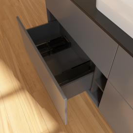 Тумба под раковину Villeroy & Boch Finion 160х50,1 см МДФ антрацит матовый лак/стекло черное матовое F44200GK