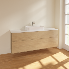 Тумба под раковину Villeroy & Boch Finion 160х50,1 см МДФ шпон дуба/стекло белое матовое F44100PC