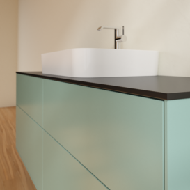 Тумба под раковину Villeroy & Boch Finion 160х50,1 см МДФ оливковый матовый лак/стекло черное матовое F44200GM