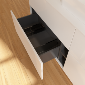 Тумба под раковину Villeroy & Boch Finion 160х50,1 см с подсветкой МДФ глянцевый белый лак/стекло белое матовое G44100GF