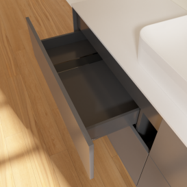 Тумба под раковину Villeroy & Boch Finion 160х50,1 см с подсветкой МДФ антрацит матовый лак/стекло белое матовое G44100GK