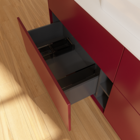 Тумба под раковину Villeroy & Boch Finion 160х50,1 см с подсветкой МДФ пион матовый лак/стекло белое матовое G44100HB