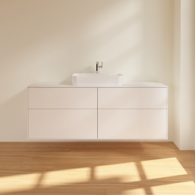 Тумба под раковину Villeroy & Boch Finion 160х50,1 см с подсветкой МДФ белый матовый лак/стекло белое матовое G44100MT