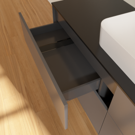 Тумба под раковину Villeroy & Boch Finion 160х50,1 см с подсветкой МДФ антрацит матовый лак/стекло черное матовое G44200GK