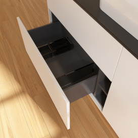 Тумба под раковину Villeroy & Boch Finion 160х50,1 см с подсветкой МДФ белый матовый лак/стекло черное матовое G44200MT