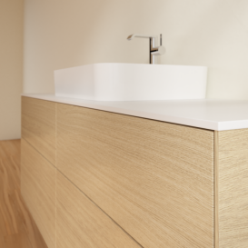 Тумба под раковину Villeroy & Boch Finion 160х50,1 см с подсветкой МДФ шпон дуба/стекло белое матовое G44100PC