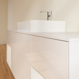 Тумба под раковину Villeroy & Boch Finion 160х50,1 см с подсветкой МДФ глянцевый белый лак/стекло белое матовое F451GFGF