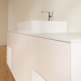 Тумба под раковину Villeroy & Boch Finion 160х50,1 см с подсветкой МДФ белый матовый лак/стекло белое матовое F451GFMT