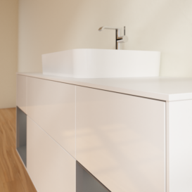 Тумба под раковину Villeroy & Boch Finion 160х50,1 см с подсветкой МДФ глянцевый белый лак/стекло белое матовое F451GKGF