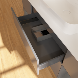 Тумба под раковину Villeroy & Boch Finion 160х50,1 см с подсветкой МДФ антрацит матовый лак/стекло белое матовое F451GKGK