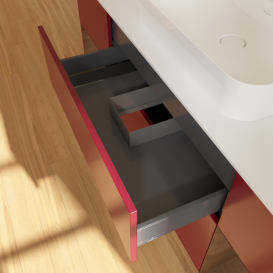 Тумба под раковину Villeroy & Boch Finion 160х50,1 см с подсветкой МДФ пион матовый лак/стекло белое матовое F451GNHB