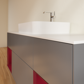 Тумба под раковину Villeroy & Boch Finion 160х50,1 см с подсветкой МДФ антрацит матовый лак/стекло белое матовое F451HBGK