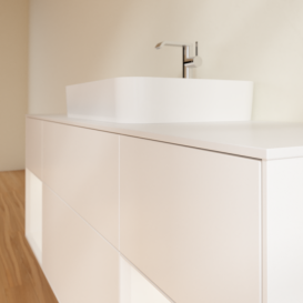 Тумба под раковину Villeroy & Boch Finion 160х50,1 см с подсветкой МДФ белый матовый лак/стекло белое матовое F451MTMT